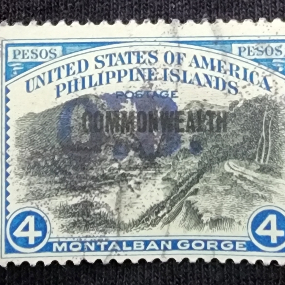 Vintage Philippine Islands Postage Stamp Hand Stamped OB